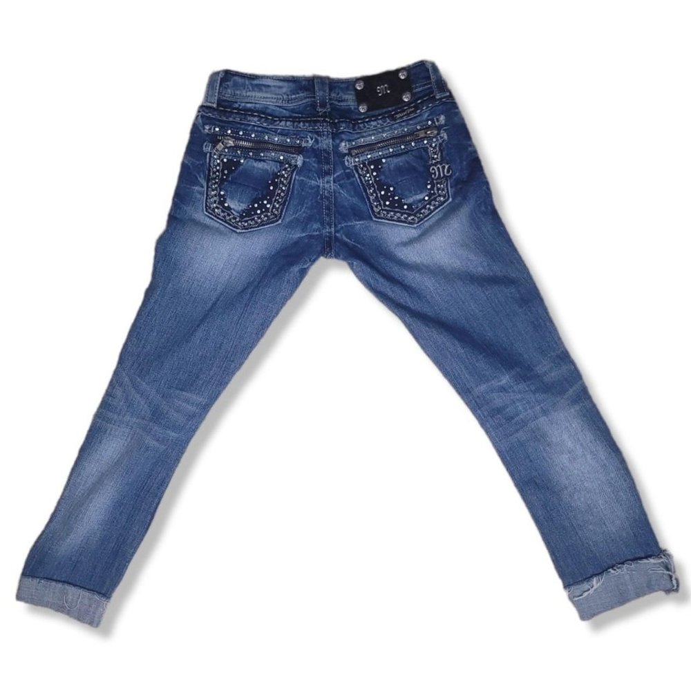 Miss me embellished bedazzled rhinestone pocket altered capri denim jeans